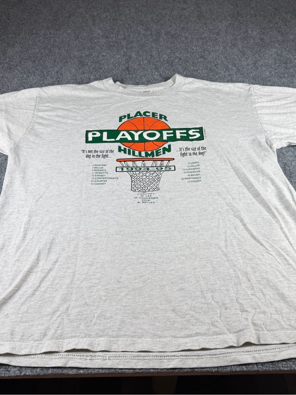 Vintage 90s placer high school hill men basketball playoffs T shirt XL Men USA